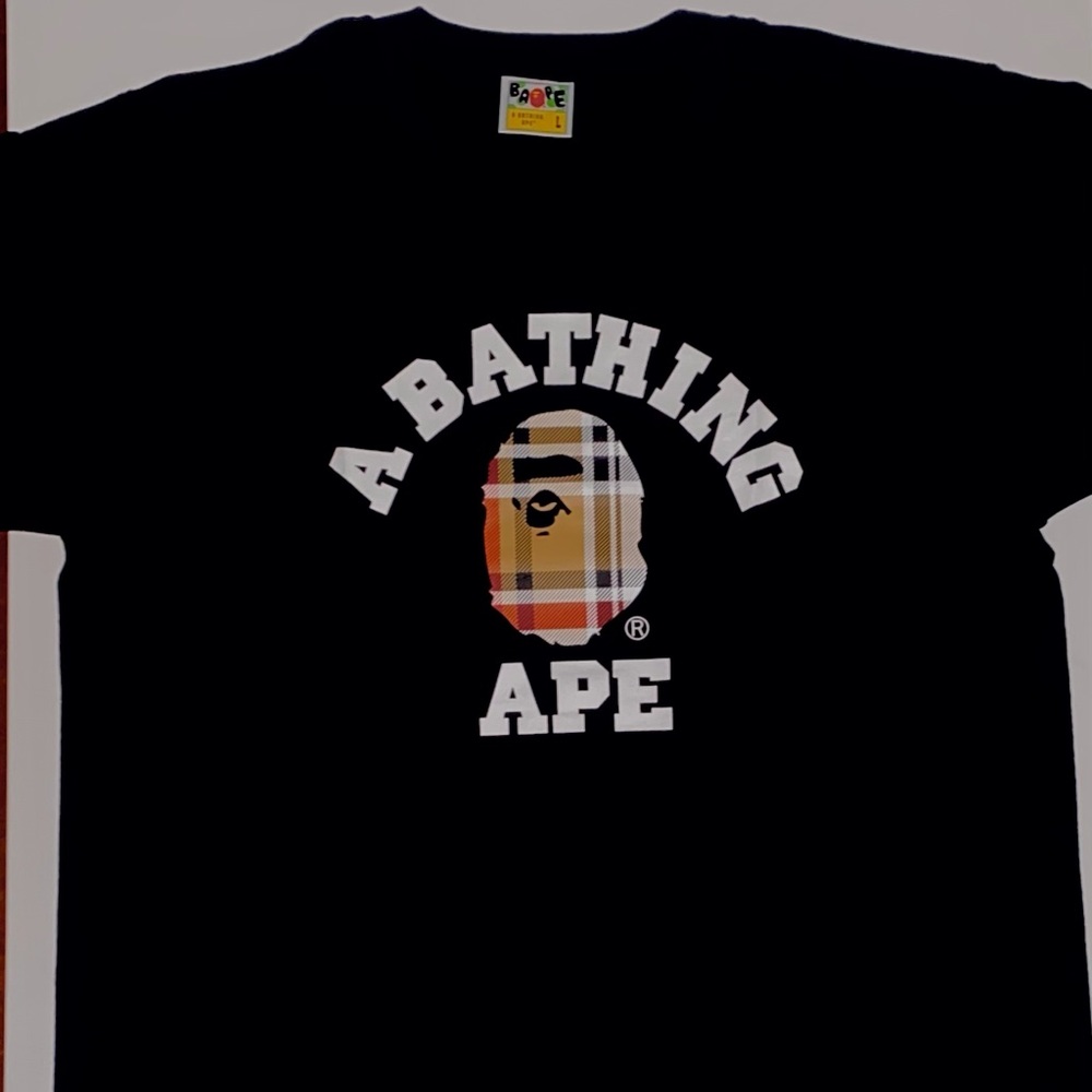 Bape Check College Tee - Picture 1 of 1